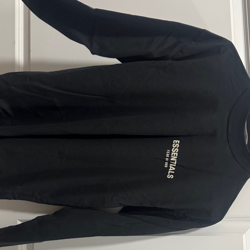 Essentials Jet Black Crewneck Top